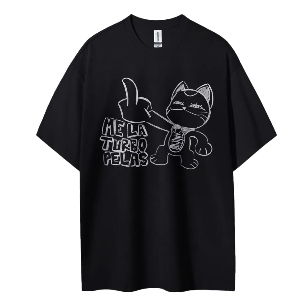 Anime Merchandise Store In Japan - Dandadan T-Shirt Anime Katze Mittelfinger Geste