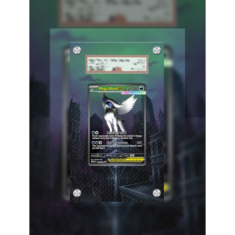 Anime Merchandise From Japan - Kunstvoller Acryl-Schutzbehälter für Pokémon Mega-Absol-Karten, PTCG-Schlüsselanhänger,