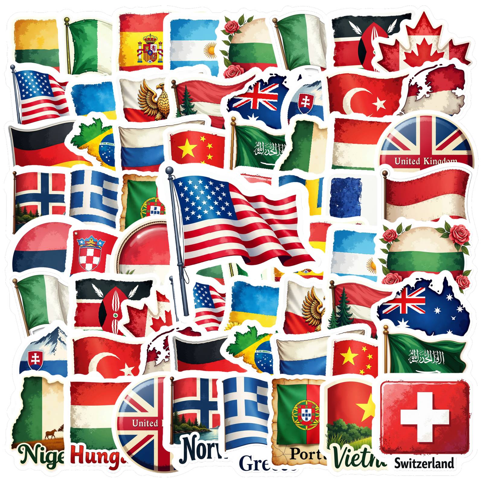 35 Stück Länderflaggen-Aufkleb – Sticker Sheet Set Bewertung und Preis