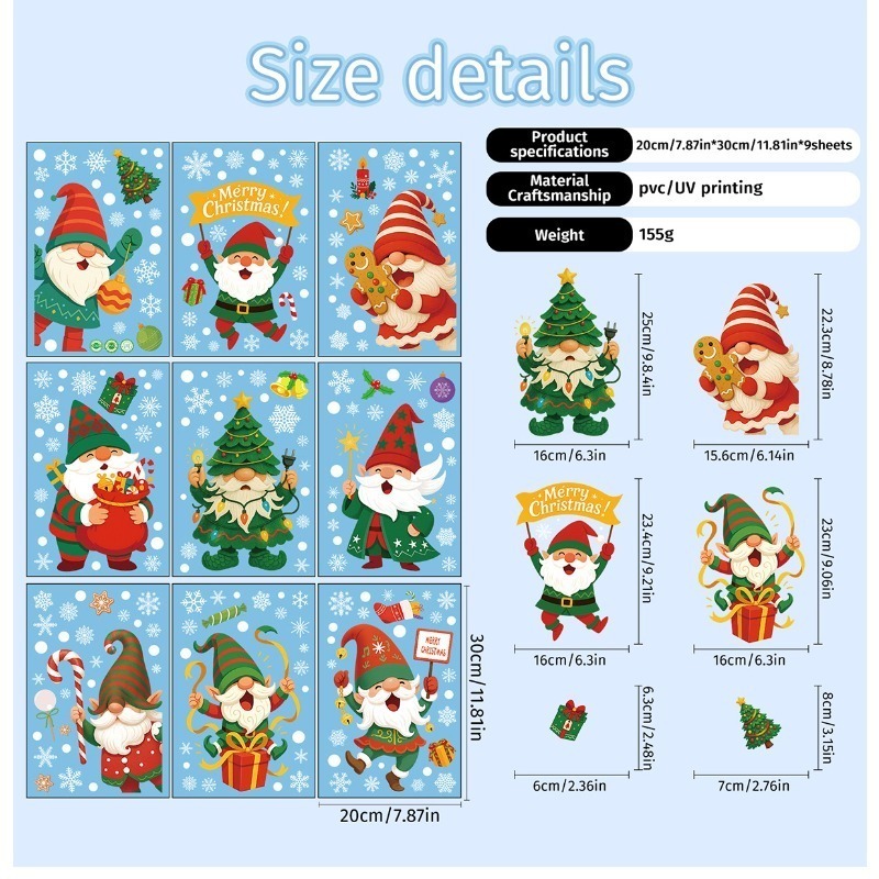 9 Blatt/Set statische Aufklebe – Sticker Sheet Set Bewertung und Preis
